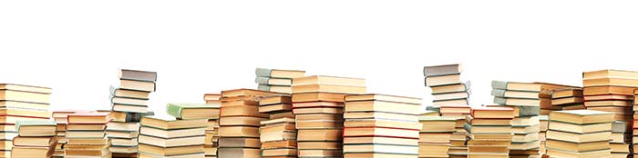 row of stacked books