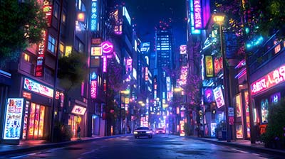 city street at night