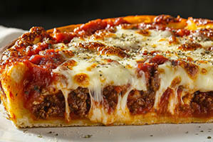 Deep Dish Sausage and Cheese Pizza