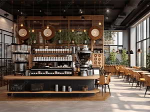 Image of the interior of a coffee shop