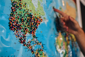 Global Map With Travel Pins