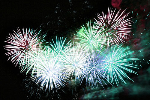 Green and Pink Fireworks