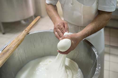 Man Making Mozzarella Cheese Ball