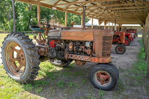 A Row of Vintage Tractors