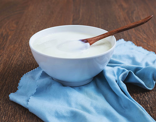 bowl of fresh yogurt